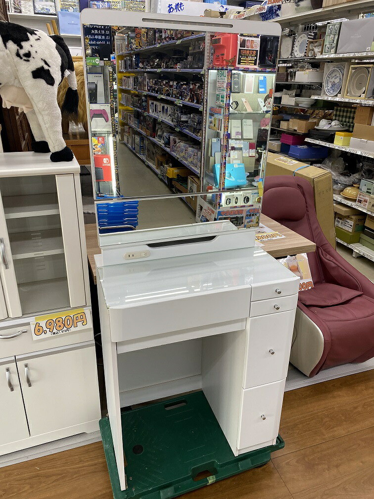 【中古品】ニトリ 鏡台 2面鏡 ドレッサークエスト2 60 ホワイト ○YR-18709○ 7,705円