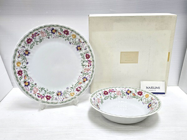 【未使用展示品】 ナルミ NARUMI ナルミチャイナ プレート＆サラダボール 2点セット ○YR-19235○｜リサイクルーチェ
