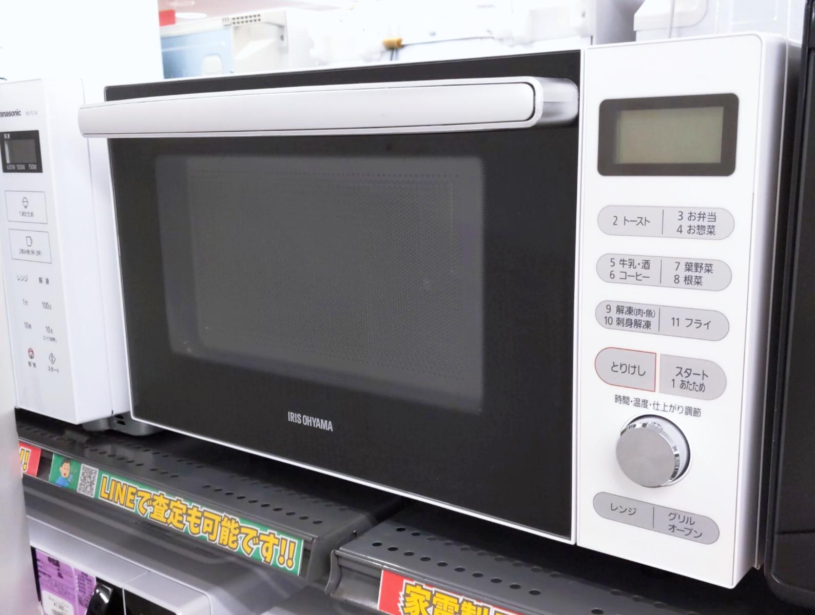 【中古品】アイリスオーヤマ オーブンレンジ 18L フラットテーブル ヘルツフリー 2020年製 MO-F1805-W〇YR-54078〇