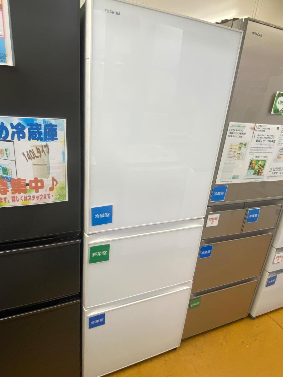 【中古品】東芝 TOSHIBA ノンフロン封鎖電気冷蔵庫 GR-S36SXV 363L 白いこと ○YR-19479○