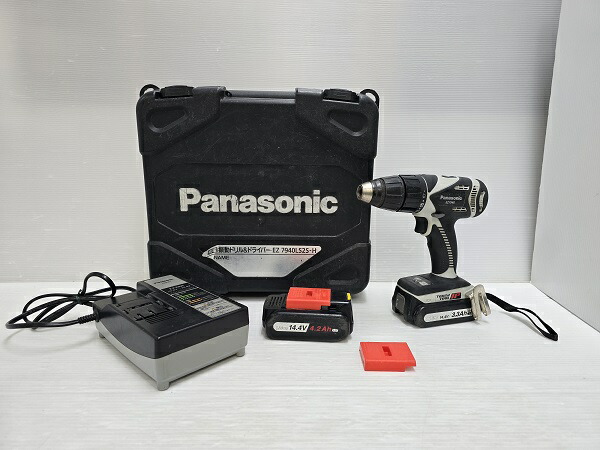 【中古品】 パナソニック Panasonic 充電振動ドリル＆ドライバー DC14.4V EZ7940 充電パック2個 充電器 ケース ○YR-19407○