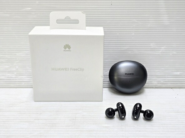 【中古品】 HUAWEI 毛革通い路 FreeClip 無線電話 イヤ電話機 耳を塞がない 黒いこと オープンイヤー T0017 Bluetooth ○YR-19568○