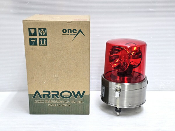 【中古未使用品】 アサヒ電機 アサヒソニックライト 中型電球回転灯 パトライト パトランプ 赤 アローシリーズ AJSS-100 ○YR-19715○