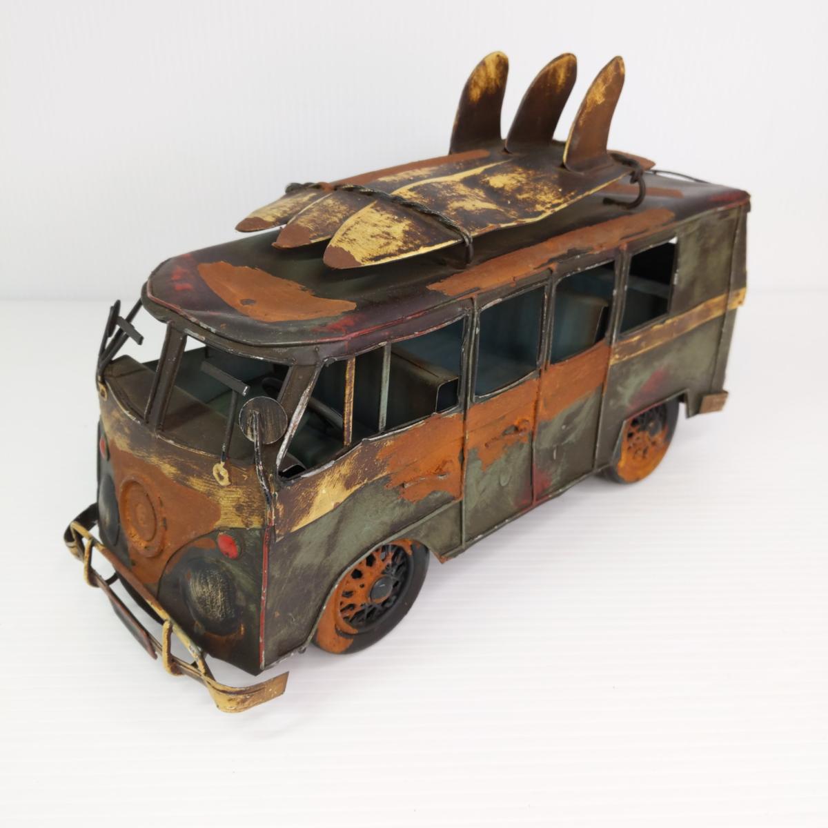 【中古品】ヴィンテージ ブリキバス インテリア 置物〇YR-54464〇