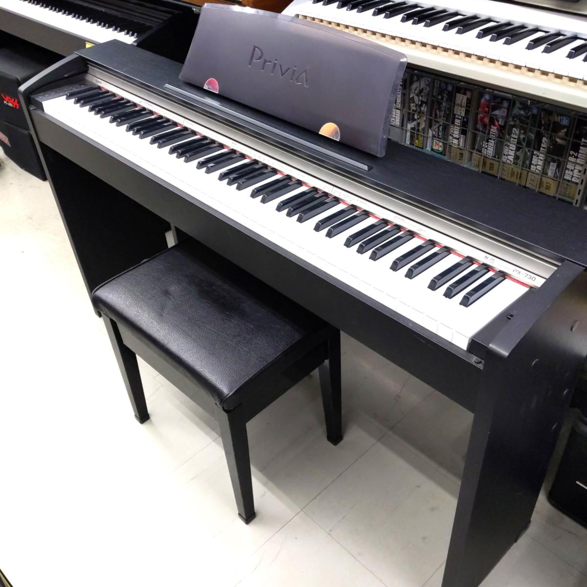 【中古品】CASIO カシオ 電子ピアノ88鍵盤 2010年製 ブラック PX-730〇YR-54462〇