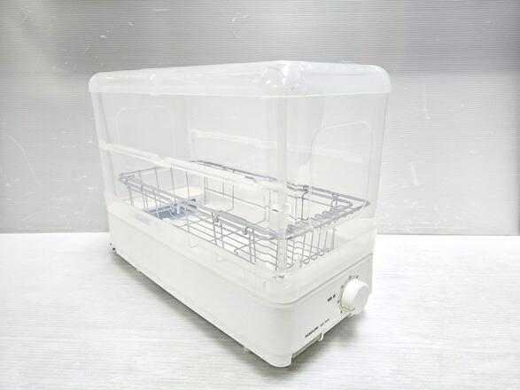 【中古品】 コイズミ 小泉成器 食器乾燥機 1～2人用 スリム コンパクトタイプ 温風乾燥 タイマー付 KDE-7500 2023年製 ホワイト ○YR-19786○