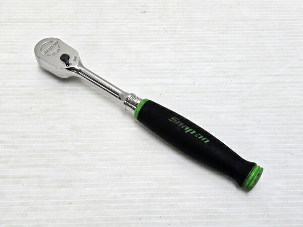 【中古品】 スナップオン Snap-on 3/8 差し込み ラチェット グリップ付き グリーン 緑 FH80 ○YR-20124○|リサイクルーチェ