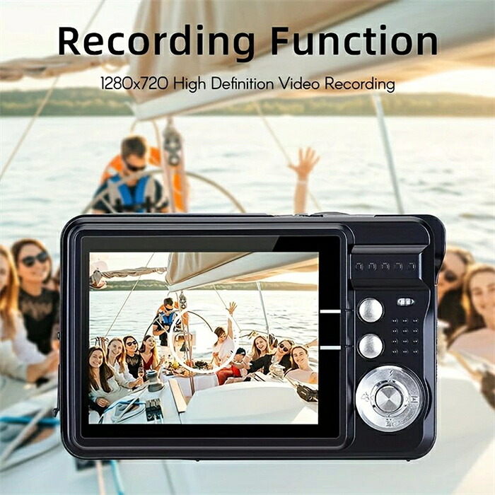 デジタルカメラ 18MP 720P HD デジタルカメラ 8X デジタルズームカメラ Vlogging 用 6.86 Cm LCD 再充電可能カメラ写真撮影プロフェッショナルカメラ初心者 安い おすすめ