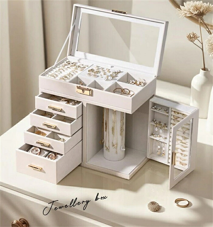 アクセサリーケース ジュエリーケース アクセサリー収納 ジュエリーボックス アクセサリーボックス ジュエリーBOX 大容量 小物入れ 指輪 ピアス リング イヤリング ネックレス おしゃれ かわいい 収納 宝石箱 ジュエリー収納 アクセサリー入れ
