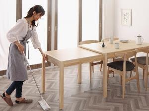 ダイニングテーブル 伸縮 北欧デザイン スライド伸縮テーブルダイニングシリーズ ダイニングテーブル単品 W135-235 組立設置付|ルフト