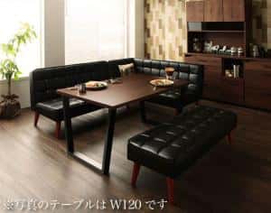 晩ご飯仕掛ける 長椅子 晩ご飯 仕掛ける ヴィンテージ 長椅子晩ご飯 4人 合皮 4点仕掛ける(時刻表+長椅子1脚+手長椅子1脚+長椅子1脚) 右手 黒 黒いこと 幅150