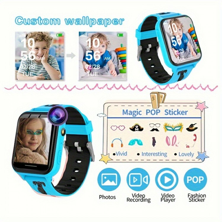 赤ちゃん用スマートウォッチ キッズ ウオッチ 14類概念の競り合い、高解像力タッチスクリーン、写真機、快い音電気蓄音機、歩数計、スマートウォッチ 手あそび うしろ帯 キッズウオッチ 入園はいり込む祝賀会