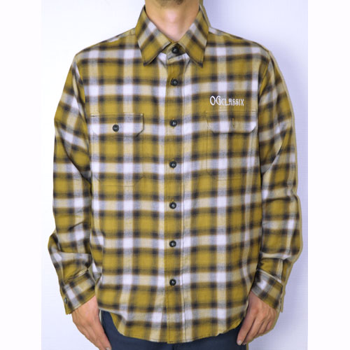 SUNSET FLANNEL SHIRTS 【OG CLASSIX】【オージークラシックス】【ボタンシャツ】【フランネルシャツ】【オンブレーチェック】【長袖】【刺繍】
