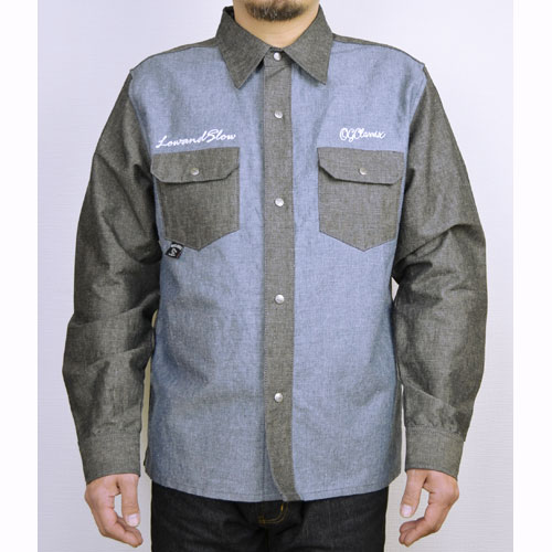 DUNGAREE WORK SHIRTS 【OG CLASSIX】【オージークラシックス】【ボタンシャツ】【ワークシャツ】【ダンガリー生地】【バイカラー】【ツートーン】【長袖】【刺繍】