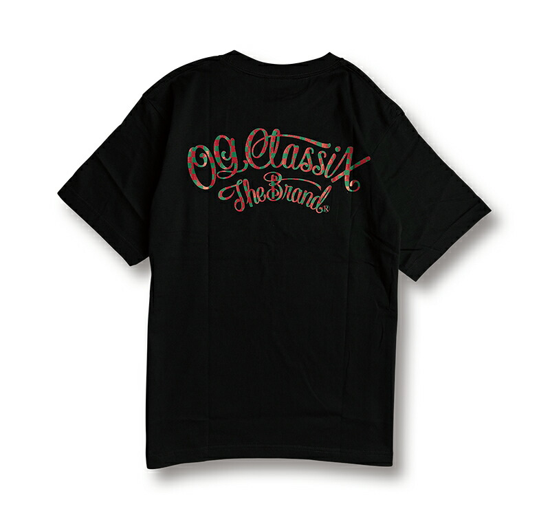 2colors【OG CLASSIX/オージークラシックス】CHECK FLAG CORPORATE SERAPE POCKET 6.2oz S/S TEE Tシャツ 半袖 Uネック 6.2oz ポケット