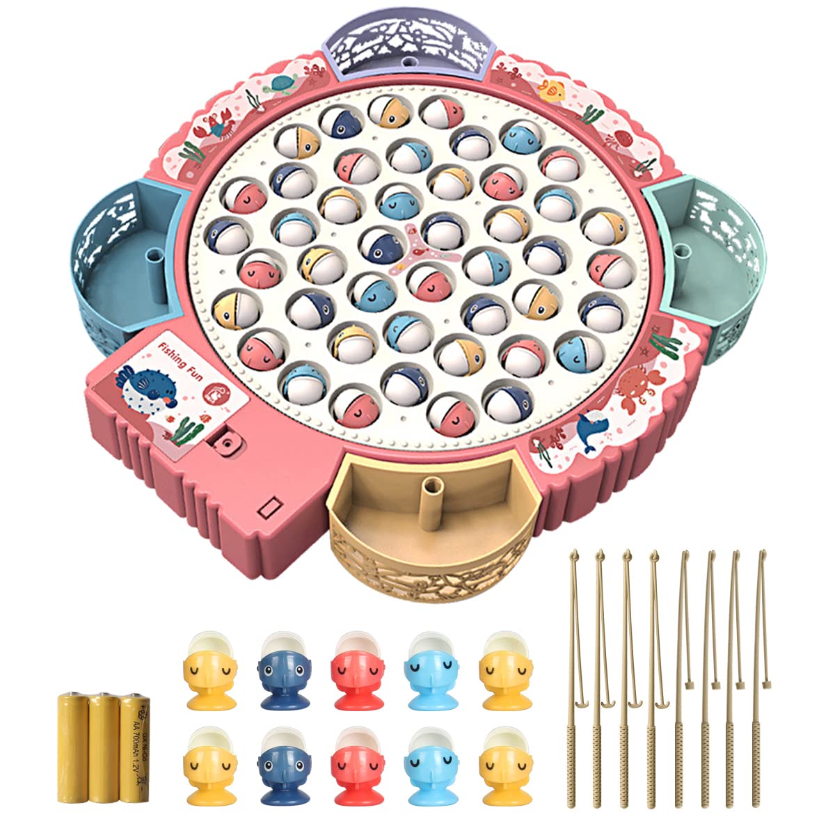 電動釣りゲーム くるくる魚釣り かわいい魚 多機能玩具 フィッシング おもちゃ 音楽回転 ミュート可能 遊び 子供 知育玩具 電動 パーティーゲーム テーブルゲーム 子ども ブルー ピンク 人気 誕生日 贈り物 入園お祝い クリスマス プレゼント (充電式/電池式)