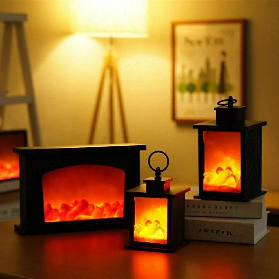 小さな 居心地の良い 暖炉のランタン 伝統的なリアルな丸太薪炎効果 ライト LED チャコールスタイルテーブルランプ 暖炉型ライト 暖炉ランプ テーブルランプ 常夜灯 ルームライト ルームランプ ハロウィンライト フレームランプ 火光 火炎 ライト 装飾 飾り