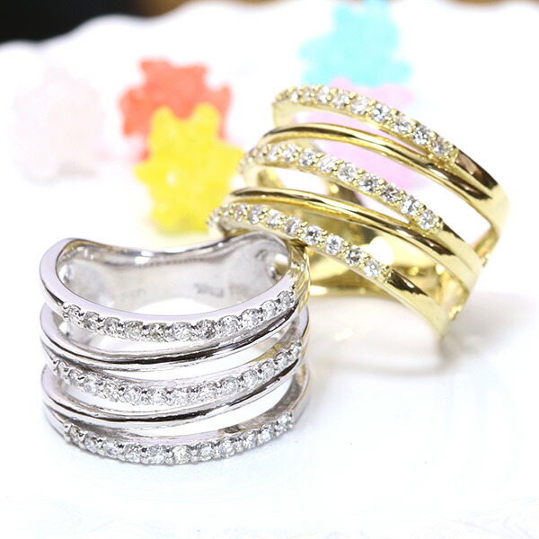 【最大30%OFF&店内ポイント2倍中】上質 ダイヤモンド 0.520カラット リング/指輪 K18 18金 PT プラチナ 美麗なライン /白・透明(ホワイト)/受注生産品・新品/届30/|LuckJewel ラックジュエル
