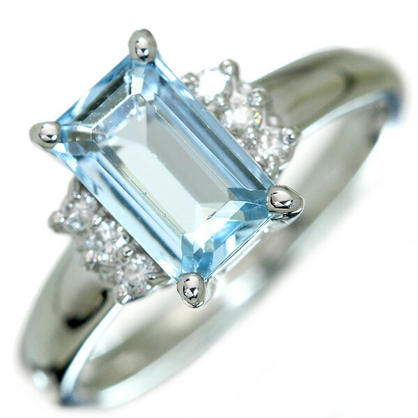 【最大30％OFF＆店内ポイント2倍中】アクワマリン リング/指輪 1.430カラット プラチナ900 PT900 潤い感 透明度 優しい水色 鑑別書付/青(ブルー)/【中古】/届5/1点もの｜LuckJewel　ラックジュエル