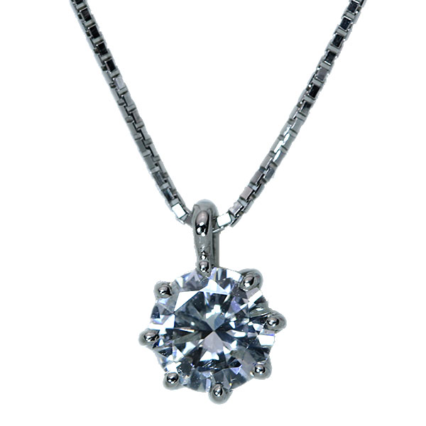 【最大30%OFF&店内ポイント2倍中】即納可能★ダイヤモンド ネックレス 0.590カラット プラチナ PT900/PT850 一粒ダイヤ プチネック フラワー枠 /白・透明(ホワイト)/セレクションジュエリー・新品/届10/1点もの|LuckJewel ラックジュエル