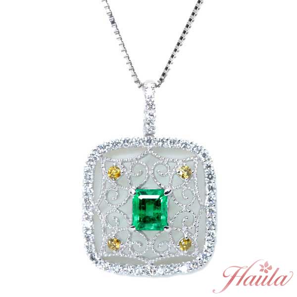 エメラルド　ネックレス　ダイヤモンド　PT850/900プラチナ 楽天市場】エメラルド ネックレス 大粒1 .680カラット プラチナ PT900