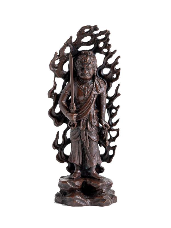 仏像 不動明王 7.6珊 （蝋型銅製） 仏師：牧田秀雲 原版＿（酉年出どころ）十二支守り本尊 干支 陵丘銅器(COふどうみょうおうS)