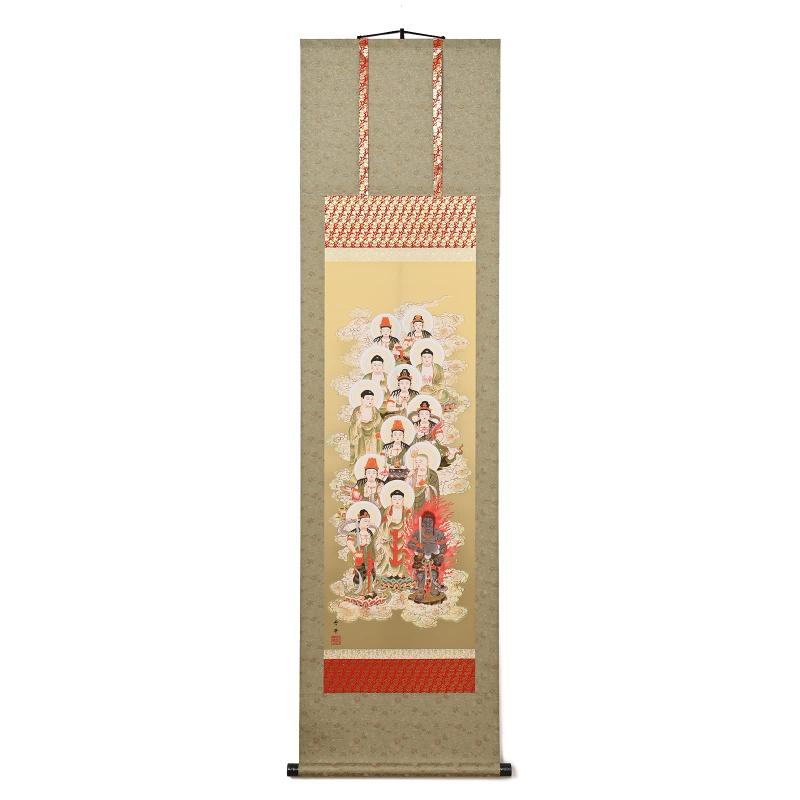shingon.shop 真言宗 十三仏 十三佛 掛け軸 野川秀華筆 桐箱入り 10年間表装品質