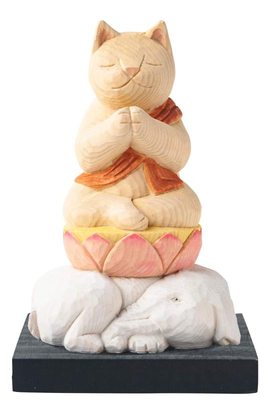 猫buddha 普賢菩薩（辰・巳年の守護本尊） 仏屋さかい原型監修＿十二支守り本尊 招き猫 まねき猫 置物（NB８ふげん