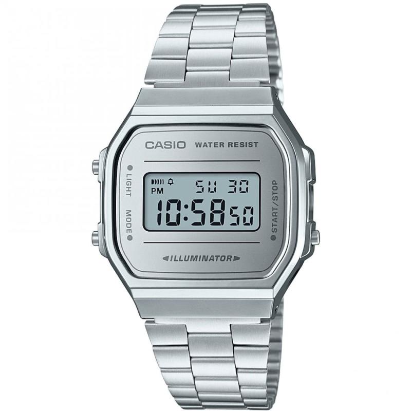 Casio A168WEM-7DF デジタルクォーツ シルバーステンレススチール ユニウォッチ