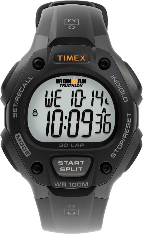 Timex メンズ T5E901 アイアンマン 古典的 30-Lap 薄墨色/黒いこと レジンストラップ 並行輸入品 [並行輸入品]