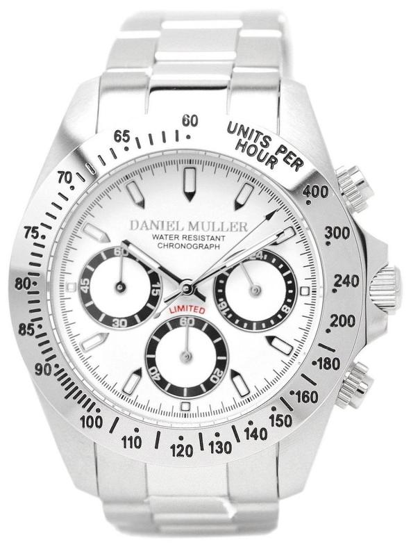 [ダニエル・ミューラー]DANIEL MULLER 腕時計 オールステンレス クロノグラフ メンズウォッチ DM-2003シリーズ｜luck-luck