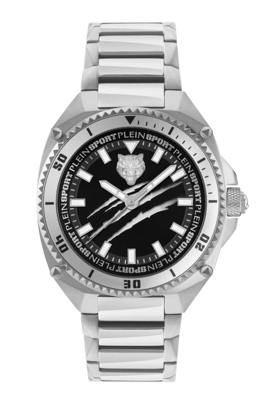 【PLEIN SPORT】 メンズ 腕時計 Watch プレインスポーツ Thunderforse サンダーフォース PS8BA0724 クォーツ 5気圧防水 ミネラルガラス ブラック文字盤 ステンレススチール [並行輸入品]｜luck-luck