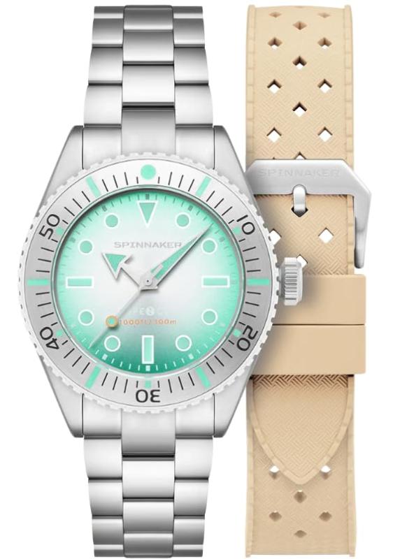 【SPINNAKER】 メンズ 腕時計 Watch スピニカー Spence 300 Automatic オートマティック SP-5097-AA 自動巻 30気圧防水 サファイアガラス ライトブルー文字盤 ステンレススチール [並行輸入品]