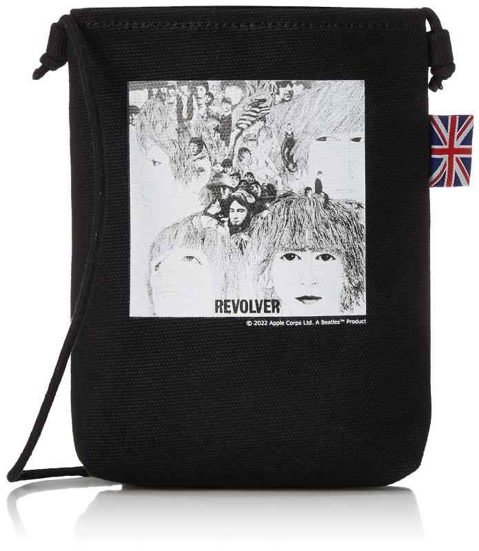 [ ビートルズ ] THE BEATLES(ザ・ビートルズ) \u0026lt; REVOLVER \u0026gt; ショルダーバッグ 綿織物 帆布出どころ スマホショルダー No.79026(黒いこと)