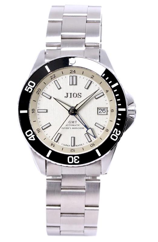 [ジオス]JIOS GMT DIVER\u0027S104 GMT ダイバーズウォッチ 日本製 ウオッチ 自動小銃一巻きウオッチ 国産 メンズ ステンレス鋼胴締め MADE IN JAPAN サファイア瑠璃 象牙色