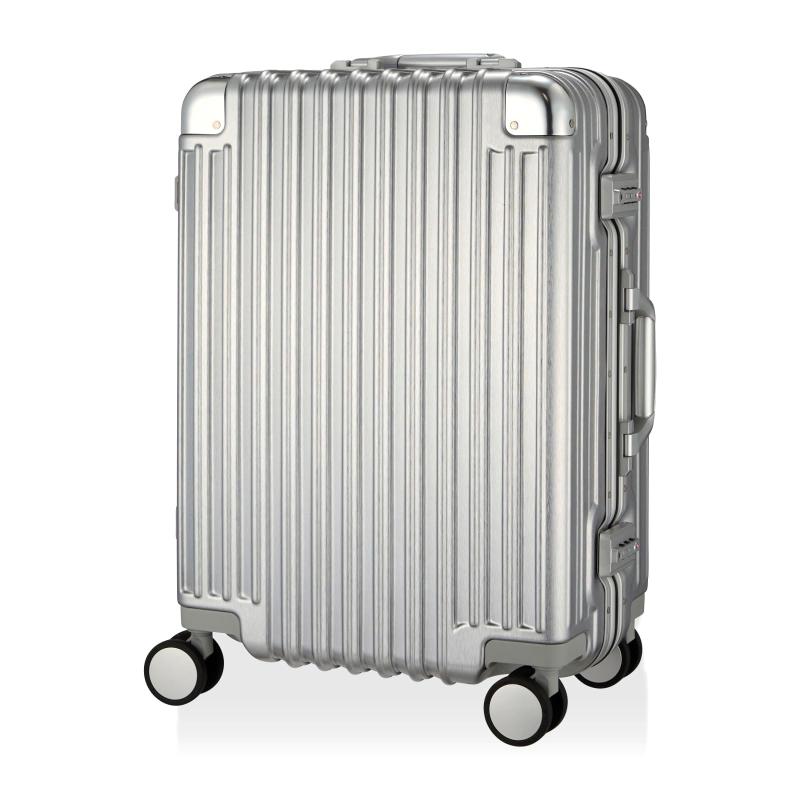 [シフレ] 旅行バッグ M大きさ 51L 軽銀調 ミラクレントキャスター TRIDENT TRI1030-52 しろがね色