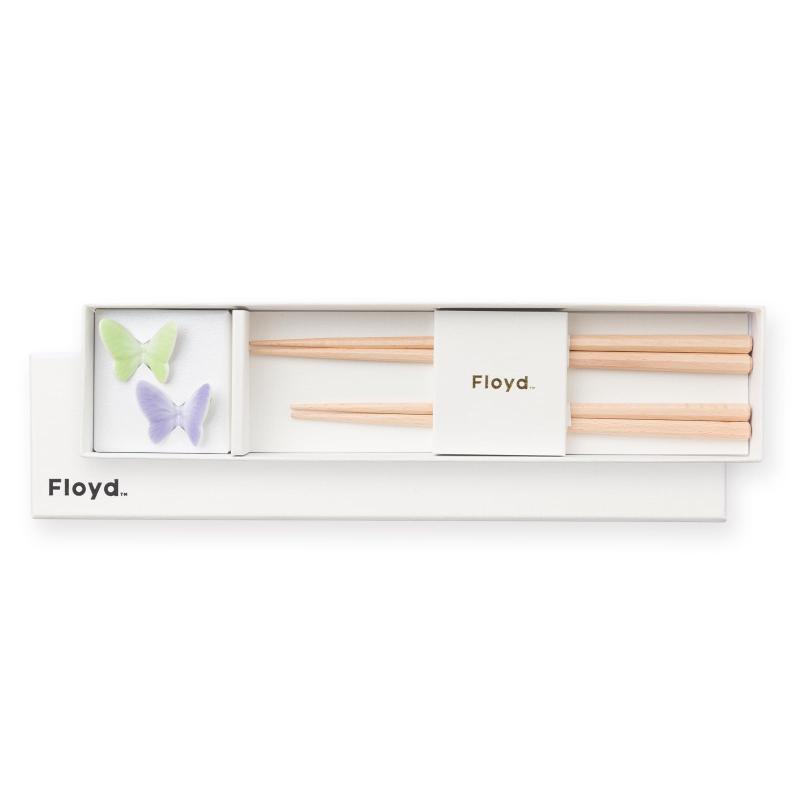 Floyd ( フロイド ) 箸&箸置き セット ギフト ペア 夫婦箸 Butterfly 2膳セット 日本製