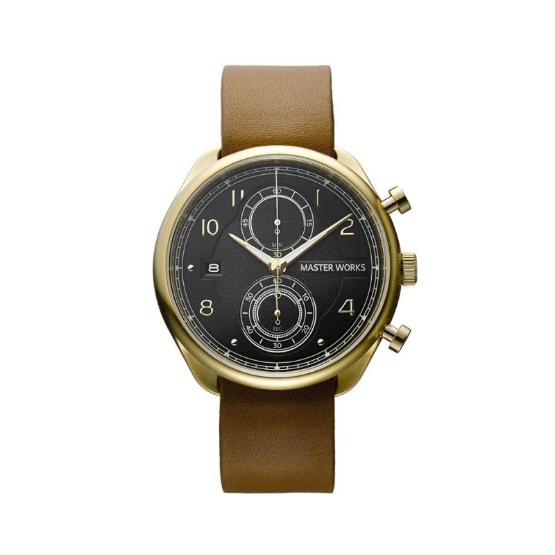 [MASTER WORKS] マスターワークス masterworks 腕時計 Quattro 002 MW07YB-EDLBO8 腕時計 メンズ 日本製 クォーツ 41mm レザーベルト メンズウォッチ クロノグラフ ブラウン