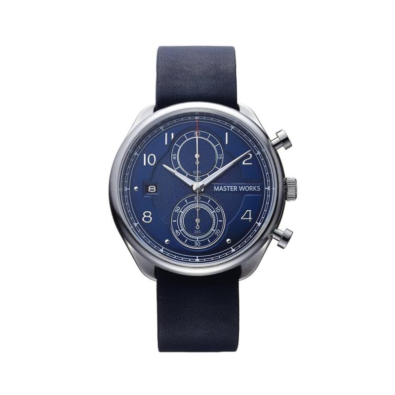 [MASTER WORKS] マスターワークス masterworks 腕時計 Quattro 002 MW07SN-EDNVG8 腕時計 メンズ 日本製 クォーツ 41mm レザーベルト メンズウォッチ クロノグラフ 紺 ネイビー