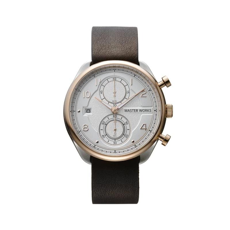 [MASTER WORKS] マスターワークス masterworks 腕時計 Quattro 002 MW07SRS-EDDBO8 腕時計 メンズ 日本製 クォーツ 41mm レザーベルト メンズウォッチ クロノグラフ ブラウン
