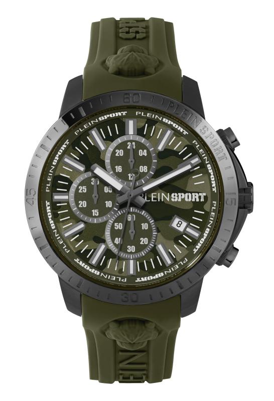 【PLEIN SPORT】 メンズ 腕時計 Watch プレインスポーツ GAIN ゲイン PSCBA0523 クォーツ 5気圧防水 ミネラルガラス グリーン文字盤 ステンレススチール [並行輸入品]