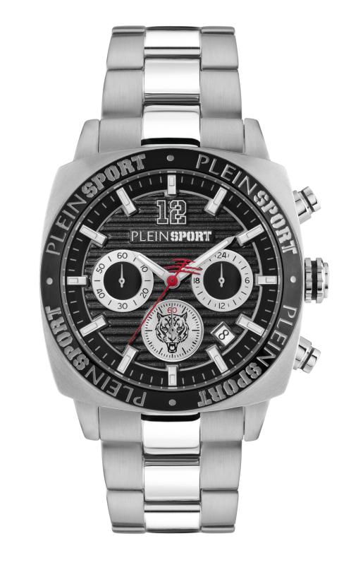 【PLEIN SPORT】 メンズ 腕時計 Watch プレインスポーツ WildCat ワイルドキャット PSGBA1123 クォーツ 5気圧防水 ミネラルガラス ブラック文字盤 ステンレススチール [並行輸入品]