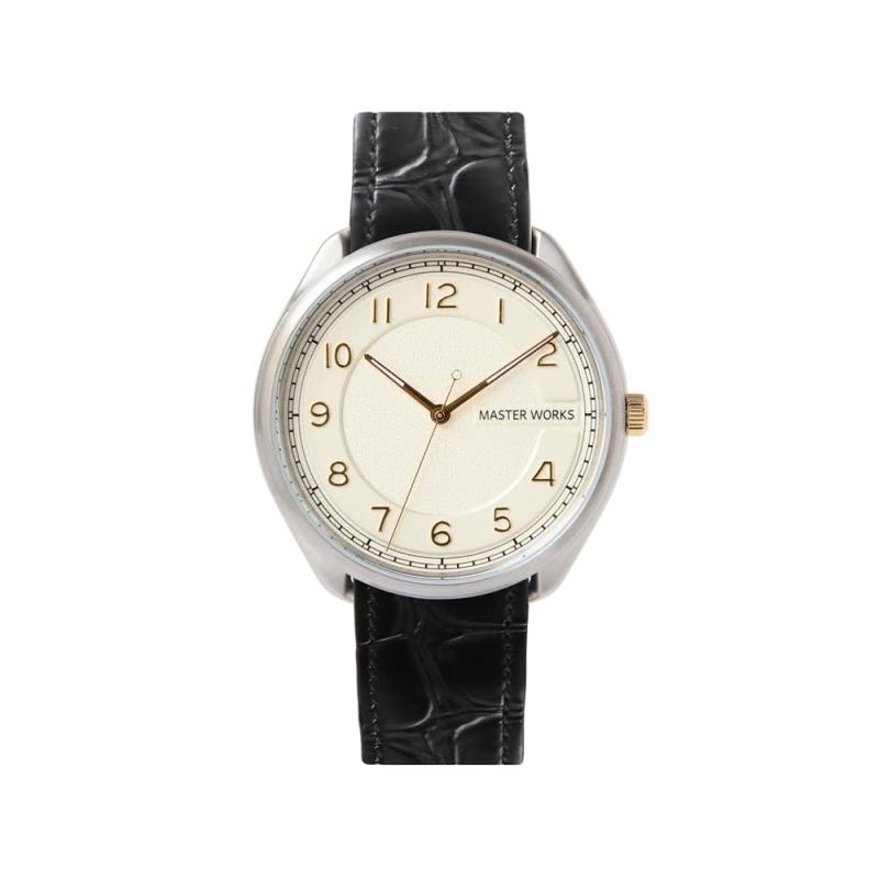[MASTER WORKS] 御師匠さんワークス masterworks Quattro 003 MW06SI1-GCBKG81 ウオッチ メンズ 日本製 石英 39粍 なめし革胴締め メンズウォッチ