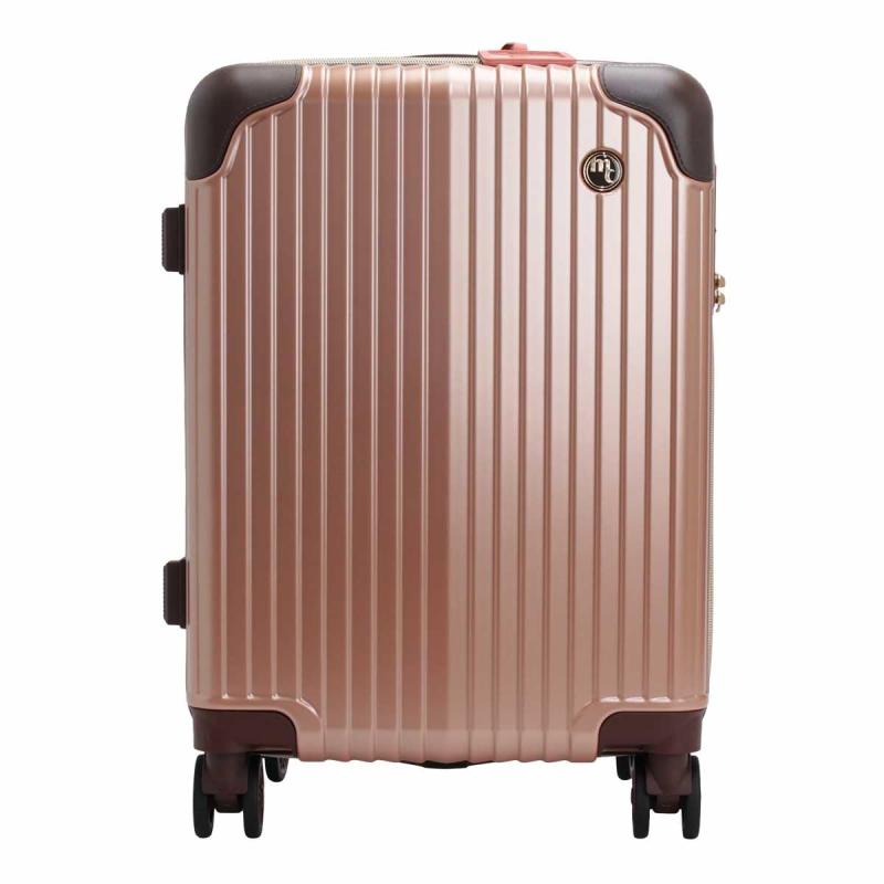 [マリ・クレール パリ] ジッパーキャリー 機内持込み 19ｲﾝﾁ 約3.4kg 約34L～38L 拡張型 ドリンクホルダー付き ストッパー付衝撃吸収双輪キャスター TSAロック 240-6001 ピンク