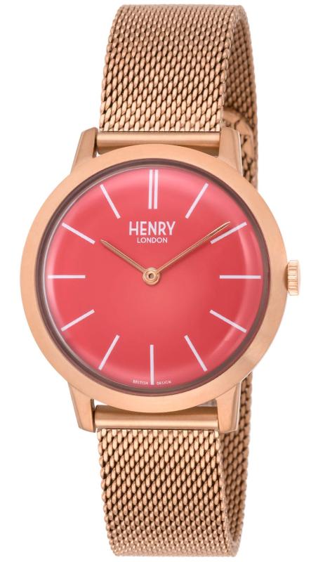 [HENRY LONDON(ヘンリーロンドン)] 腕時計 ICONIC アイコニック ピンク 文字盤 ステンレススチール ミネラルガラス クォーツ 34MM イギリス ロンドン London Watch HL34-M-0272 レディース ブラック [並｜luck-luck