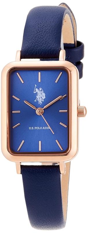 U.S. POLO ASSN.(ユーエスポロアッスン) 腕時計 ミニクアドロ ファウンテンブルー 20mm ローズゴールド クォーツ