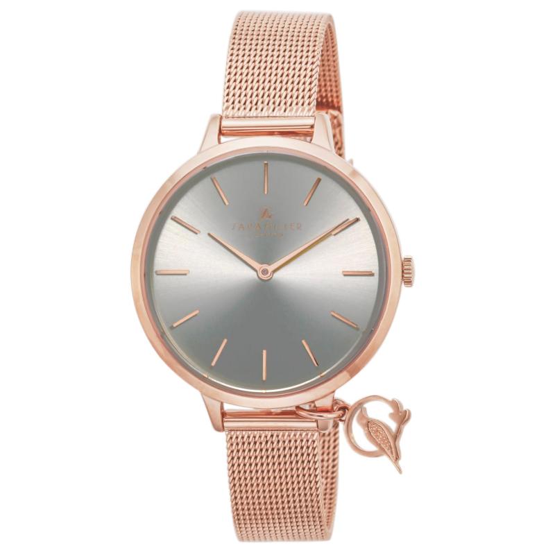 [SaraMiller(ｻﾗﾐﾗｰ)] 腕時計 Watch ＴＨＥ ＣＨＡＲＭ ＣＯＬＬＥＣＴＩＯＮ シルバー文字盤 クォーツ 日常生活防水 ミネラルガラス 34mm SA4024 レディース ピンク [並行輸入品]