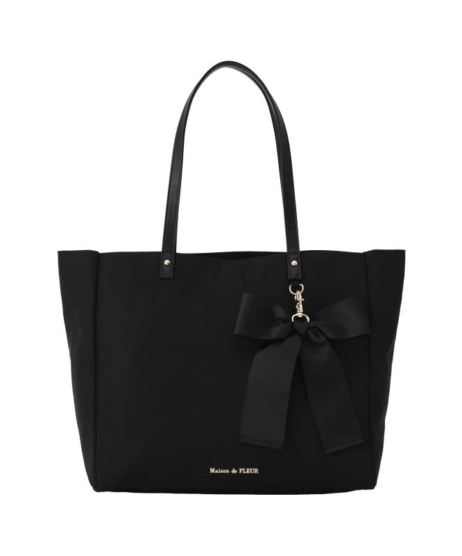 Maison de FLEUR(メゾン ド フルール) リボンチャーム付き3ルームトートバッグ
