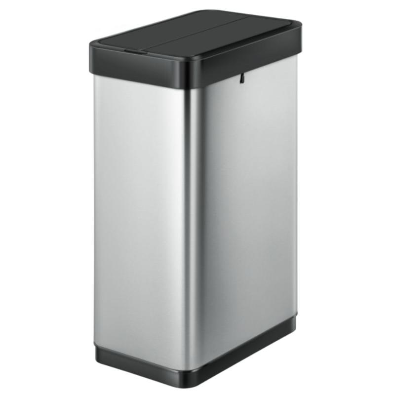 EKO 紙くずかご 気違いトムX検出器壜50L しろがね色 ゴミ袋 45-50L相応う フタ付き添い人 EK9276MT-50L