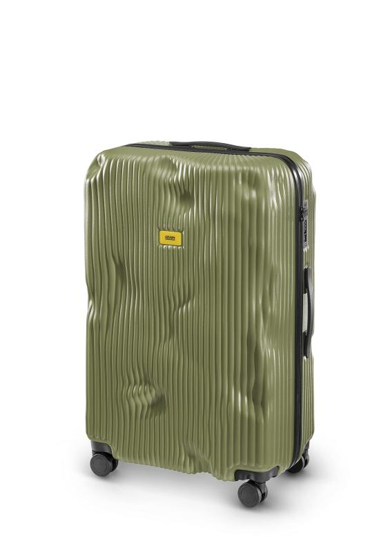 [クラッシュバゲージ] スーツケース ストライプ 99L 軽量 旅行 キャリーケース cb153-05【ストライプ】 オリーブ L